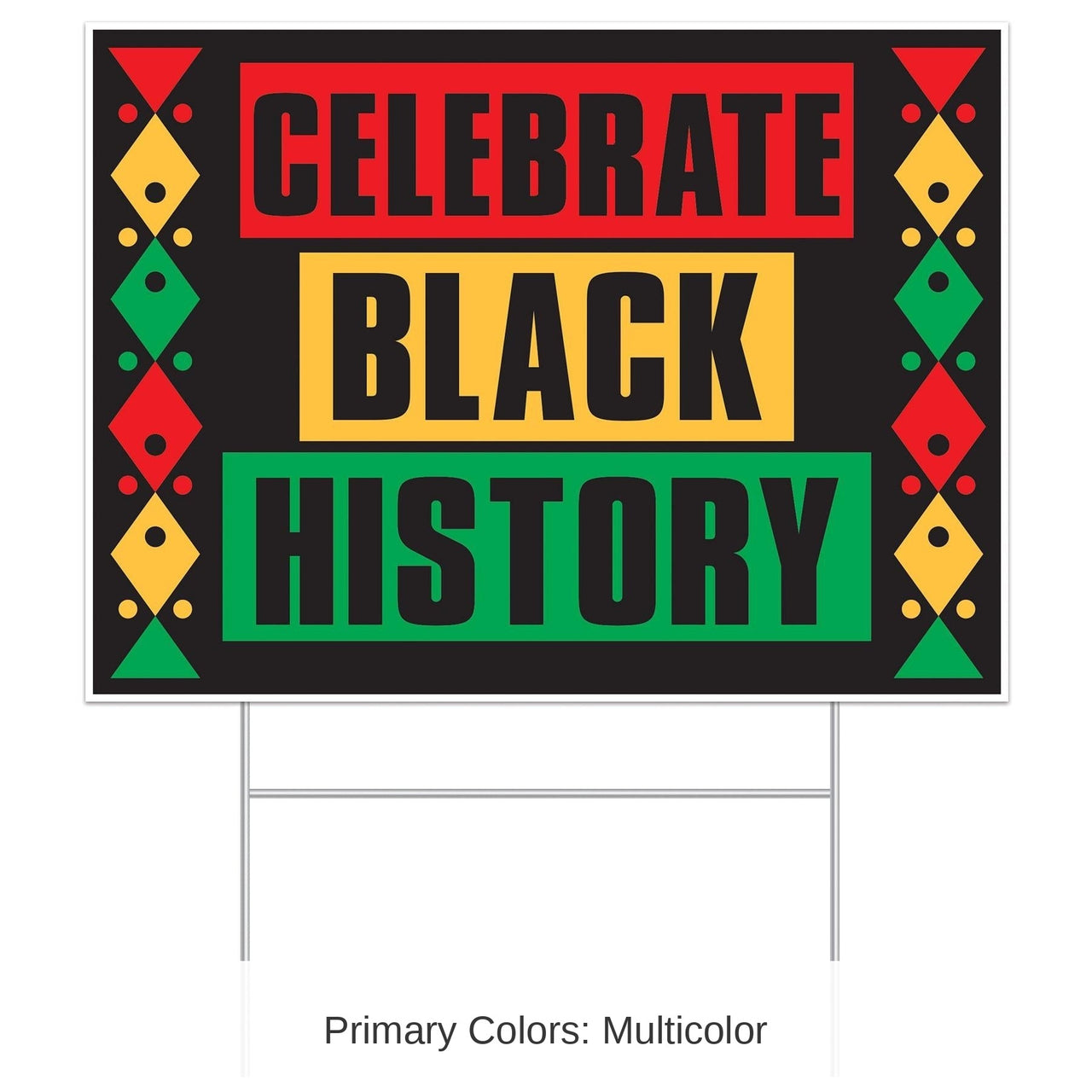 6 Pack Bulk Plastic Celebrate Black History Month Yard Sign