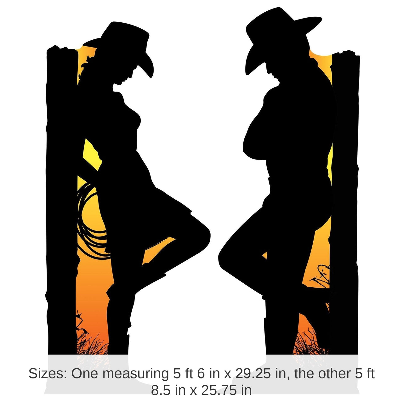 2 Pack Bulk Western Silhouette Stand-Up Decorations
