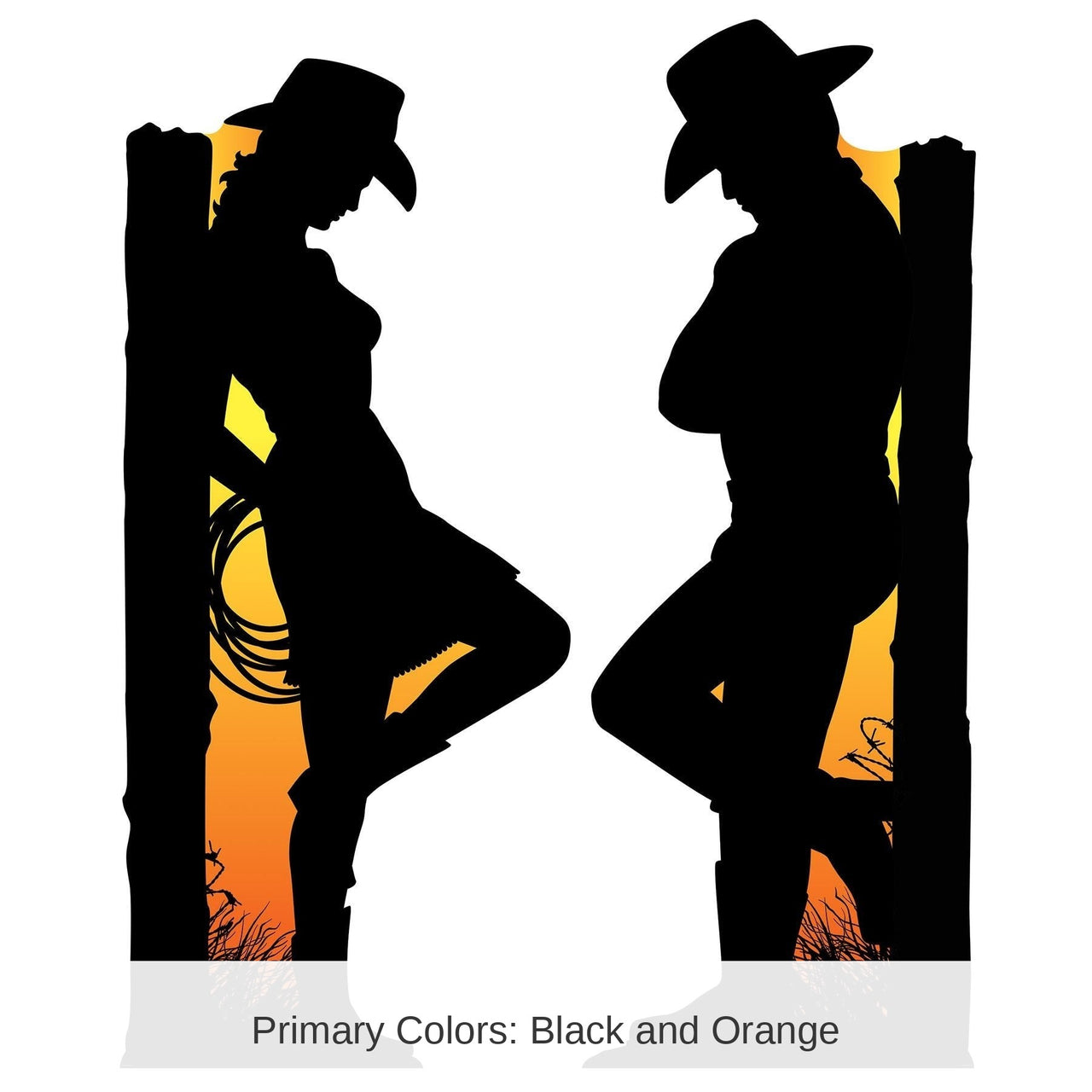 2 Pack Bulk Western Silhouette Stand-Up Decorations