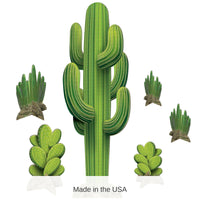 6 Pack Bulk Western Cacti Stand-Up Decorations