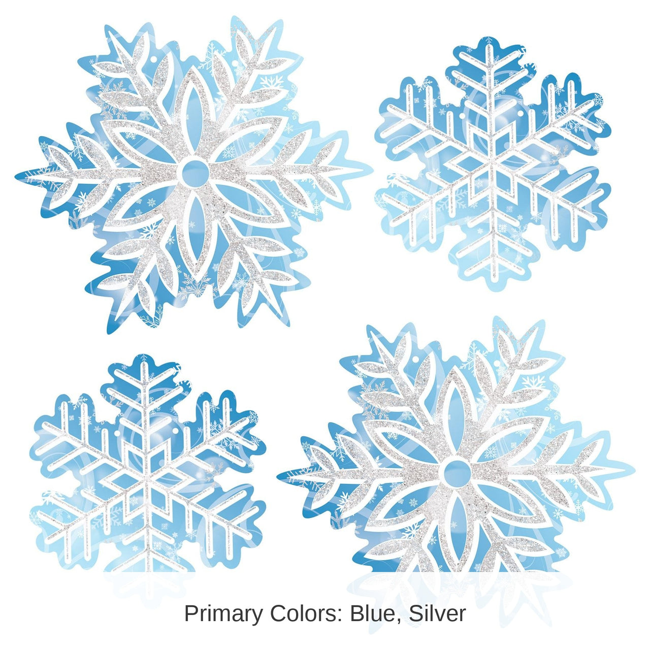 4 Pack Bulk Winter Wonderland Hanging Snowflakes