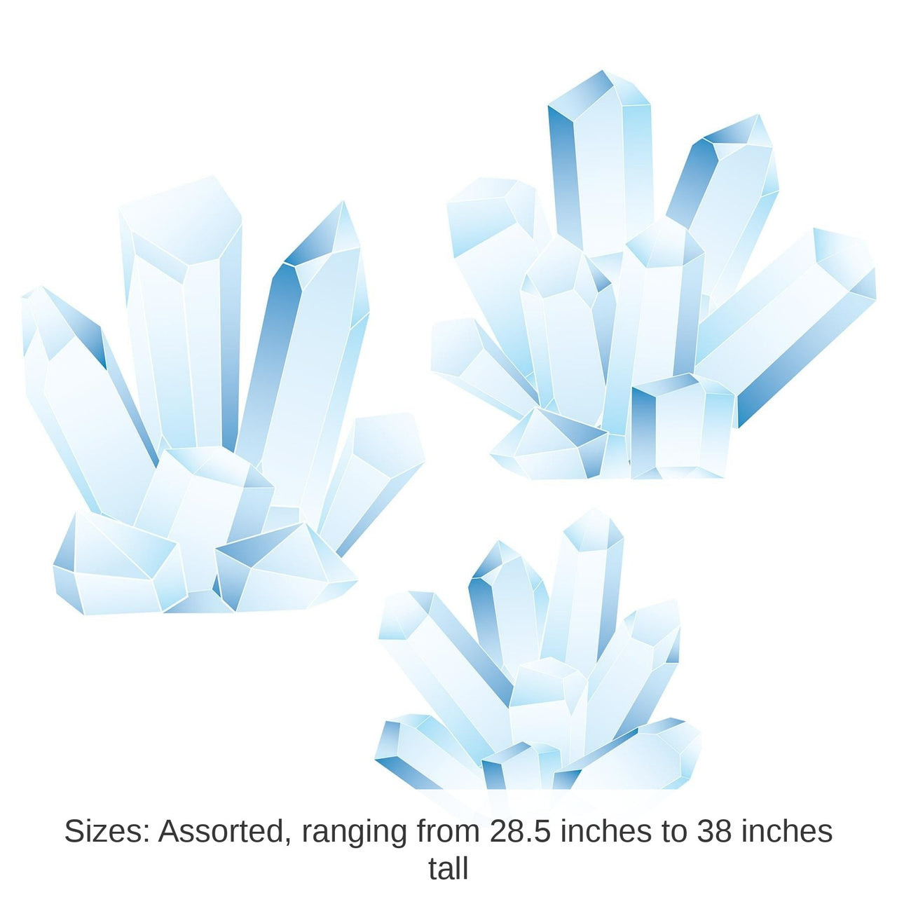 3 Pack Bulk Winter Wonderland Ice Crystal Stand-Up Decoration