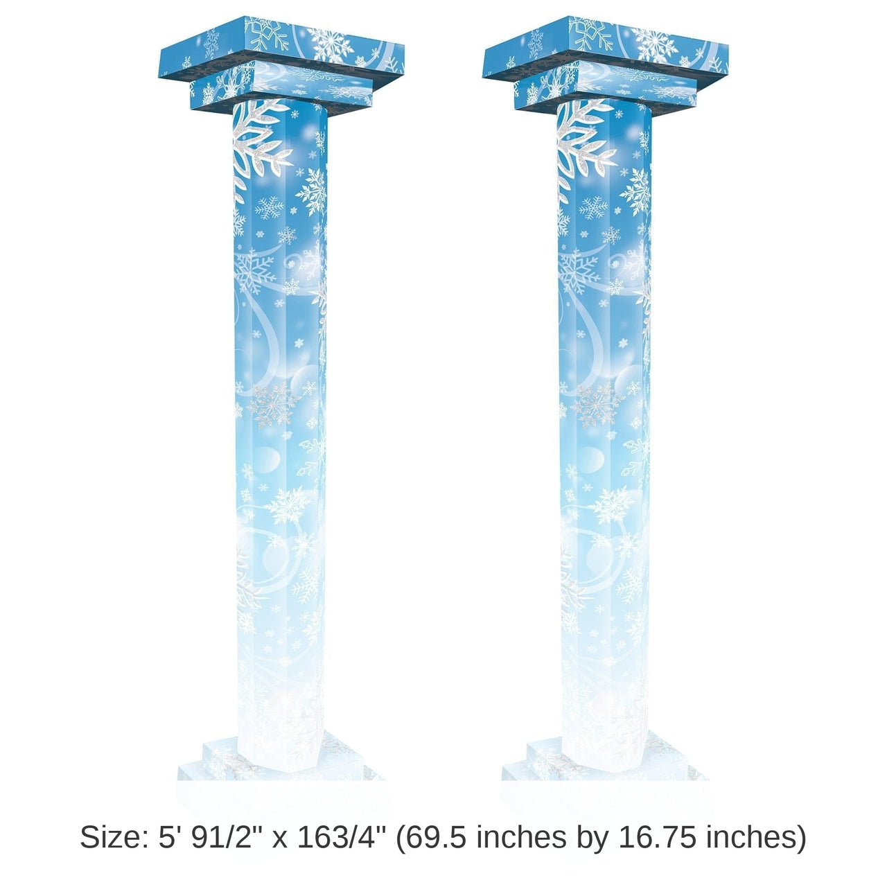 2 Pack Bulk Winter Wonderland 3-D Tall Column Props