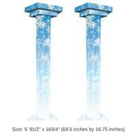 2 Pack Bulk Winter Wonderland 3-D Tall Column Props