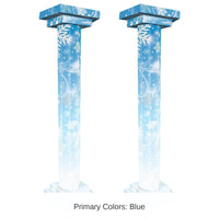 2 Pack Bulk Winter Wonderland 3-D Tall Column Props