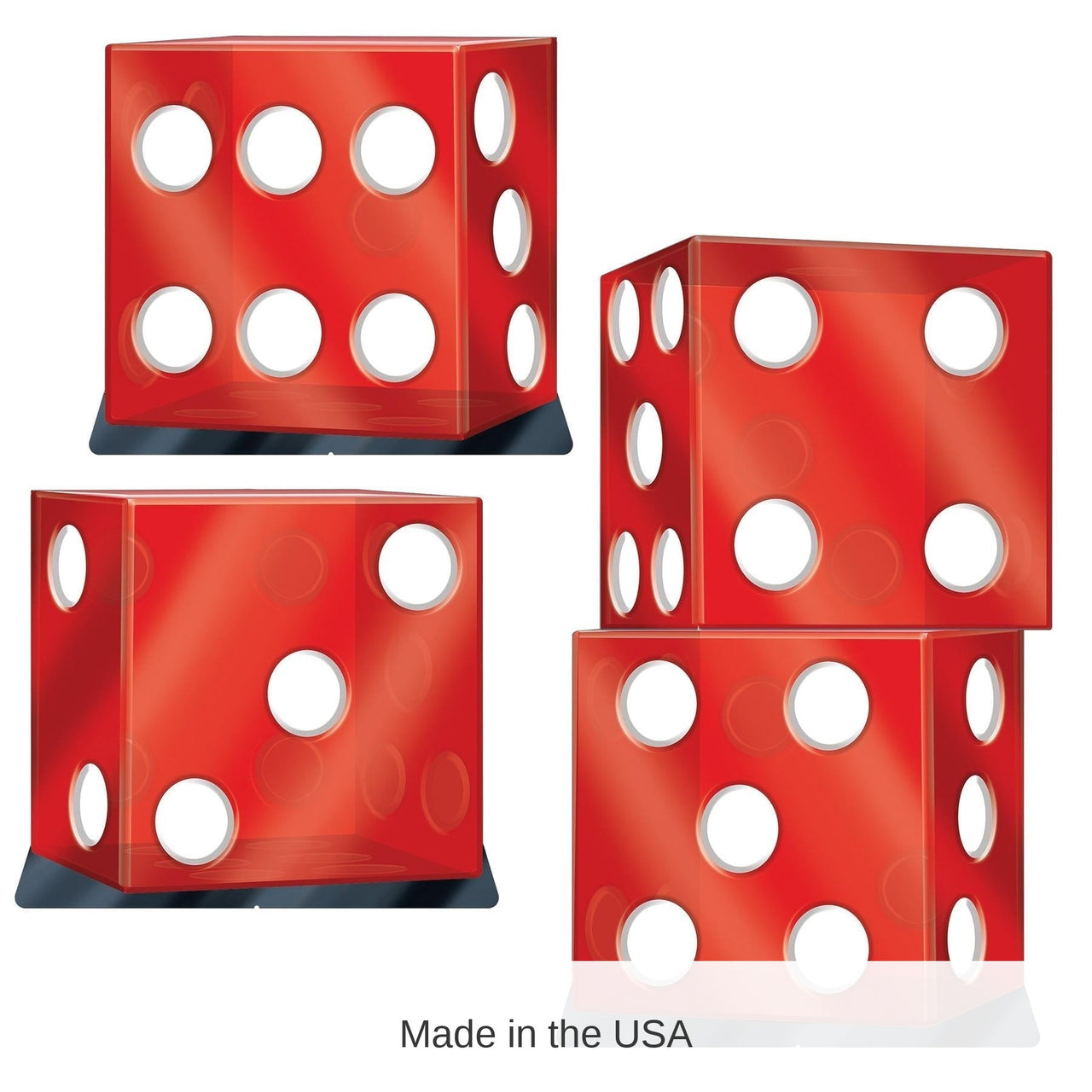 3 Pack Bulk Casino Dice Stand-Up Decoration