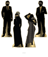 4 Pack Bulk Masquerade Silhouette Stand-Up Decorations