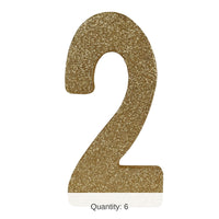 6 Pack Bulk 3-D Glittered 2 Centerpiece gold