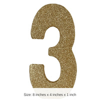 6 Pack Bulk 3-D Glittered 3 Centerpiece gold