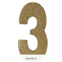 6 Pack Bulk 3-D Glittered 3 Centerpiece gold
