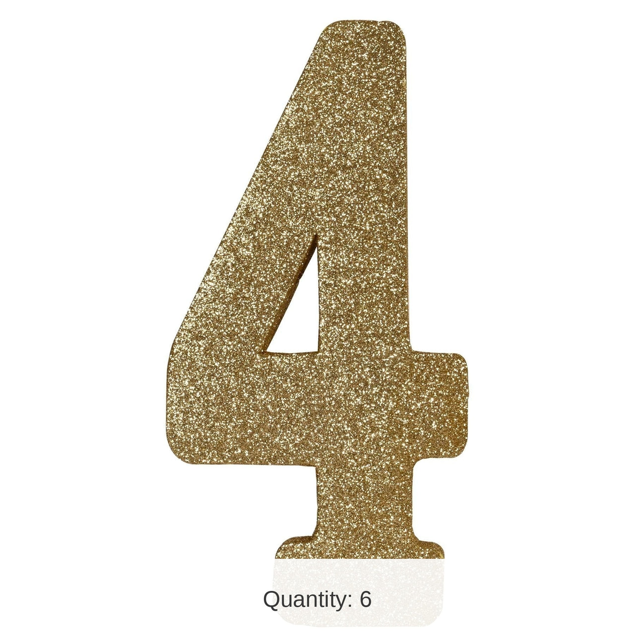 6 Pack Bulk 3-D Glittered 4 Centerpiece gold
