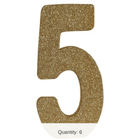 6 Pack Bulk 3-D Glittered 5 Centerpiece gold