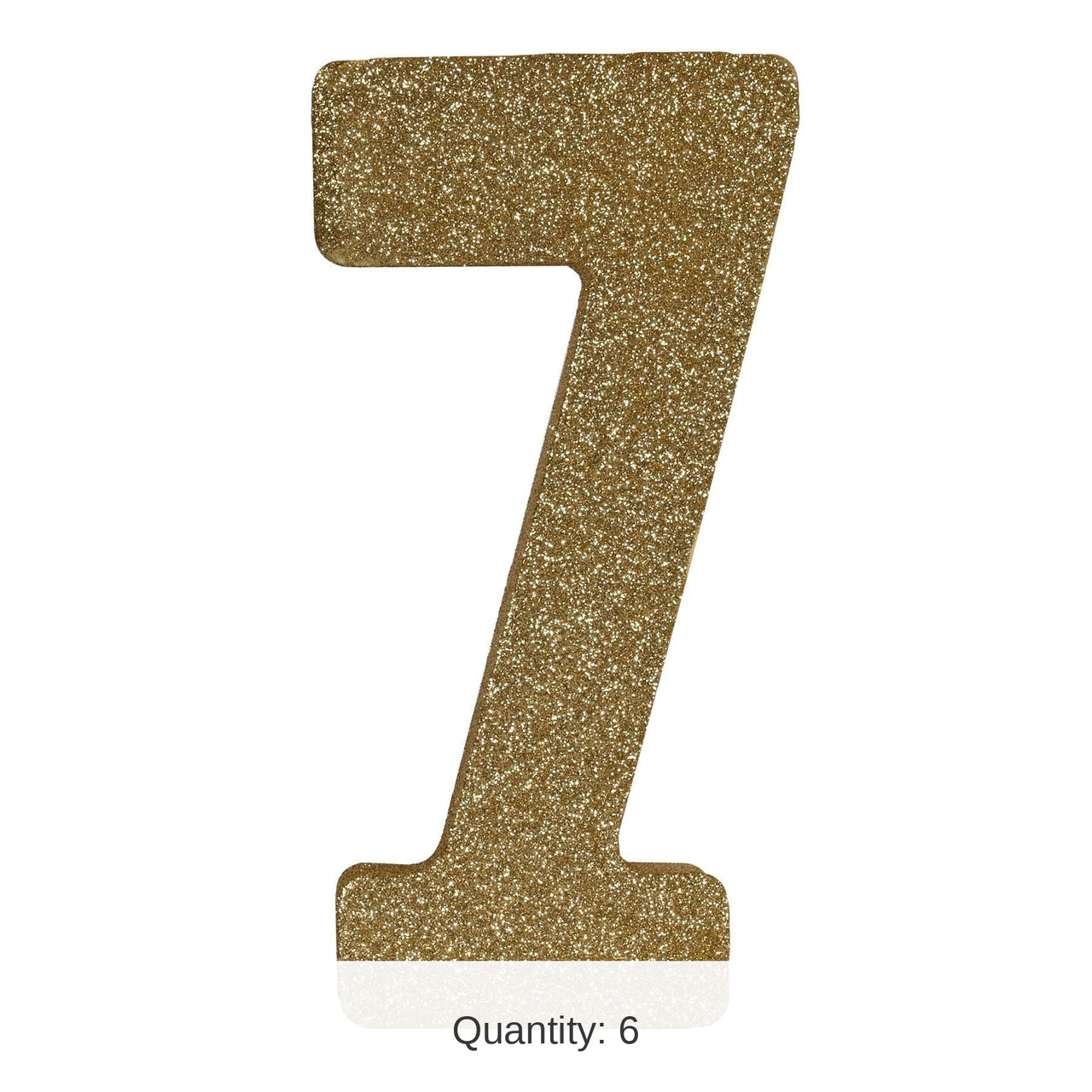 6 Pack Bulk 3-D Glittered 7 Centerpiece gold