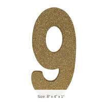 6 Pack Bulk 3-D Glittered 9 Centerpiece gold