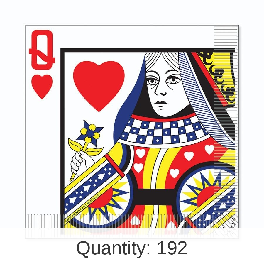 192 Pack Bulk Queen Of Hearts Luncheon Napkins