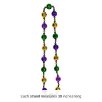 12 Pack Bulk Jumbo Mardi Gras Bead Necklace