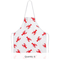 6 Pack Bulk Crawfish Fabric Novelty Apron