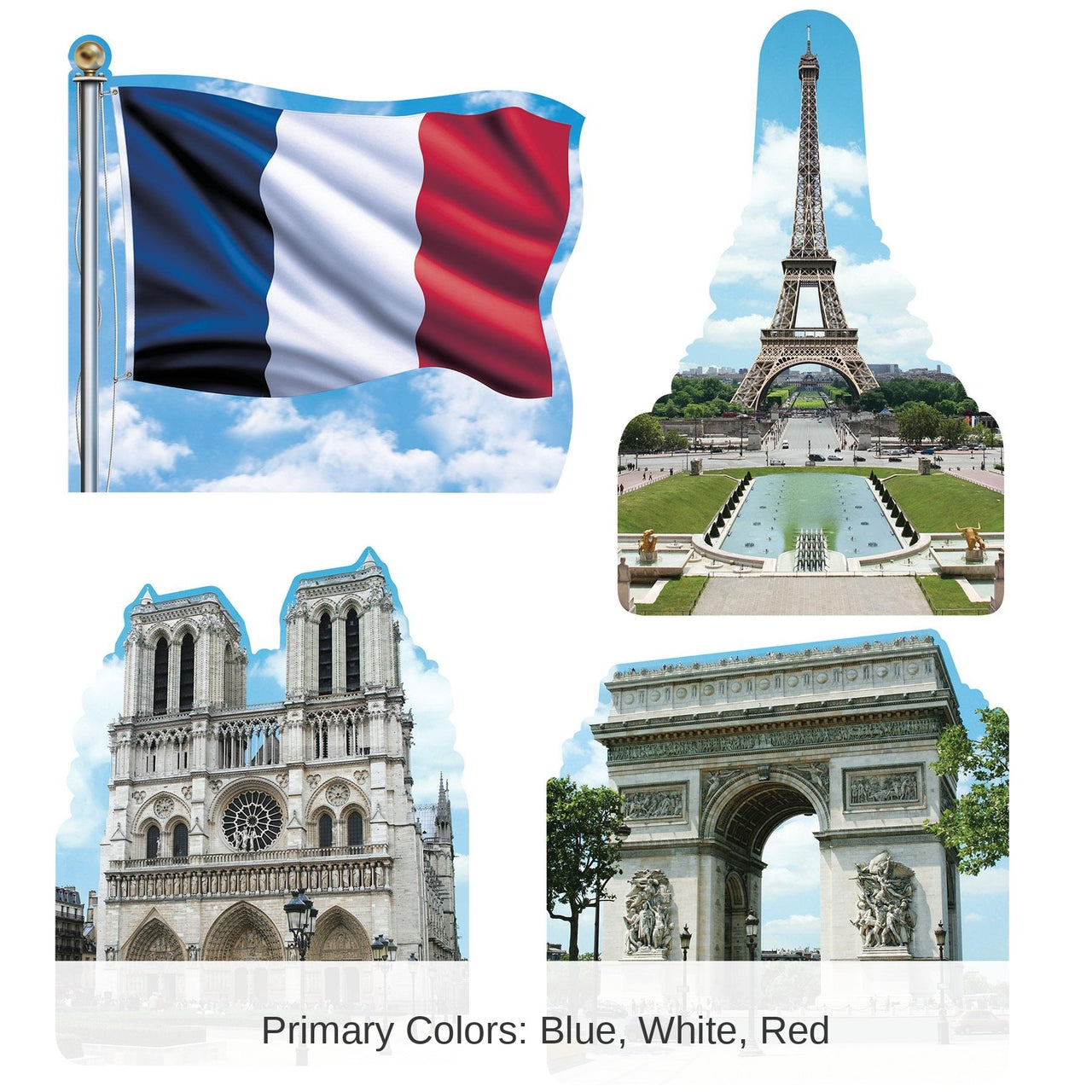 48 Pack Bulk French Cutouts printed 2 sides