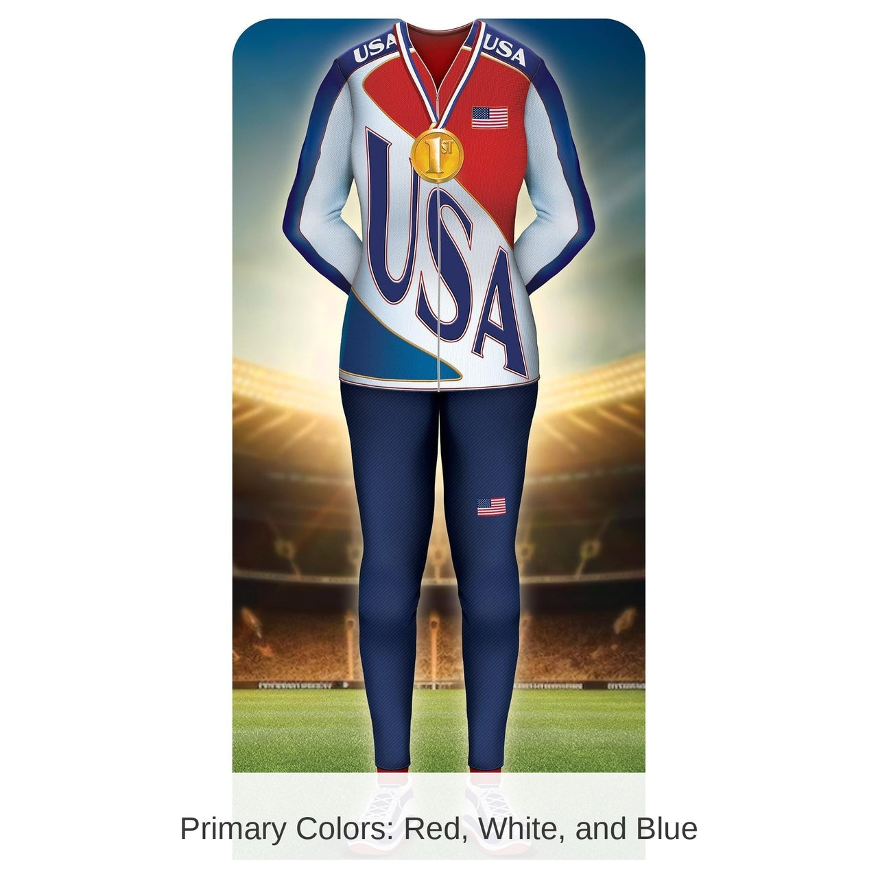 4 Pack Bulk International Sprts Female Athlete Photo Prop Stand-Up Decoration