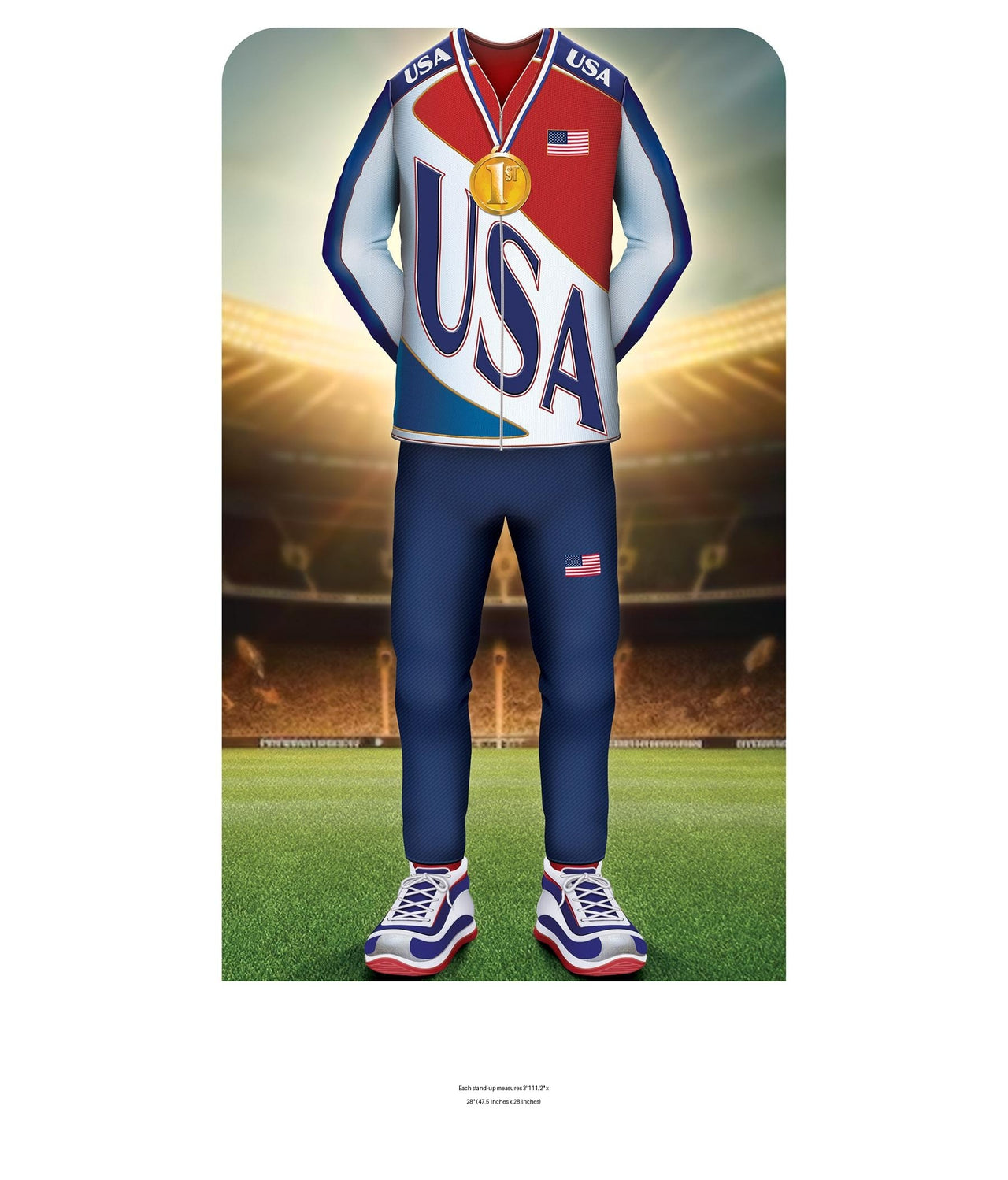 4 Pack Bulk International Sports Boy Athlete Photo Prop Stand-Up Decoration
