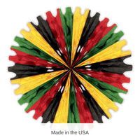 12 Pack Bulk Black History Month Tissue Fan black, red, green, yellow