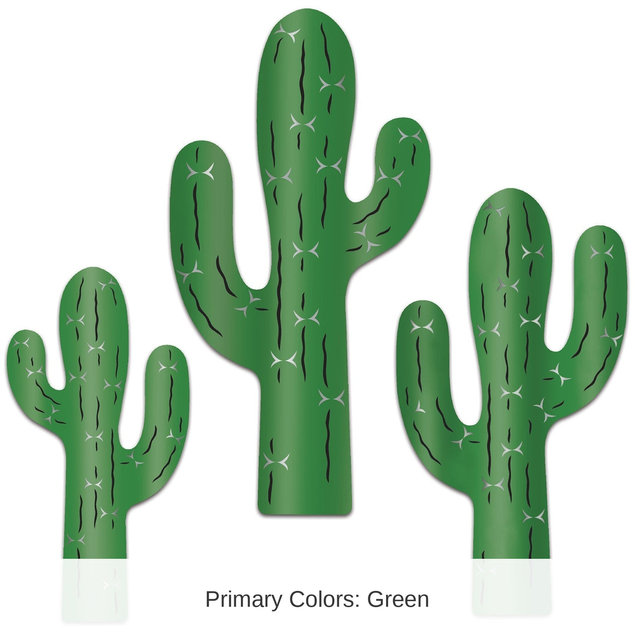 36 Piece Bulk Foil Cactus Silhouette Decorations