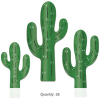 36 Piece Bulk Foil Cactus Silhouette Decorations