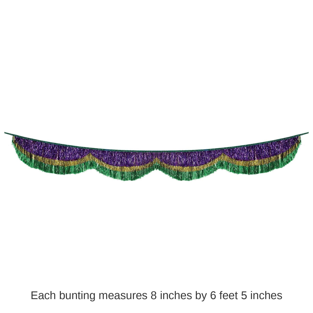 6 Pack Bulk Mardi Gras 72.5 inch Tinsel Fringe Bunting