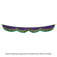 6 Pack Bulk Mardi Gras 72.5 inch Tinsel Fringe Bunting