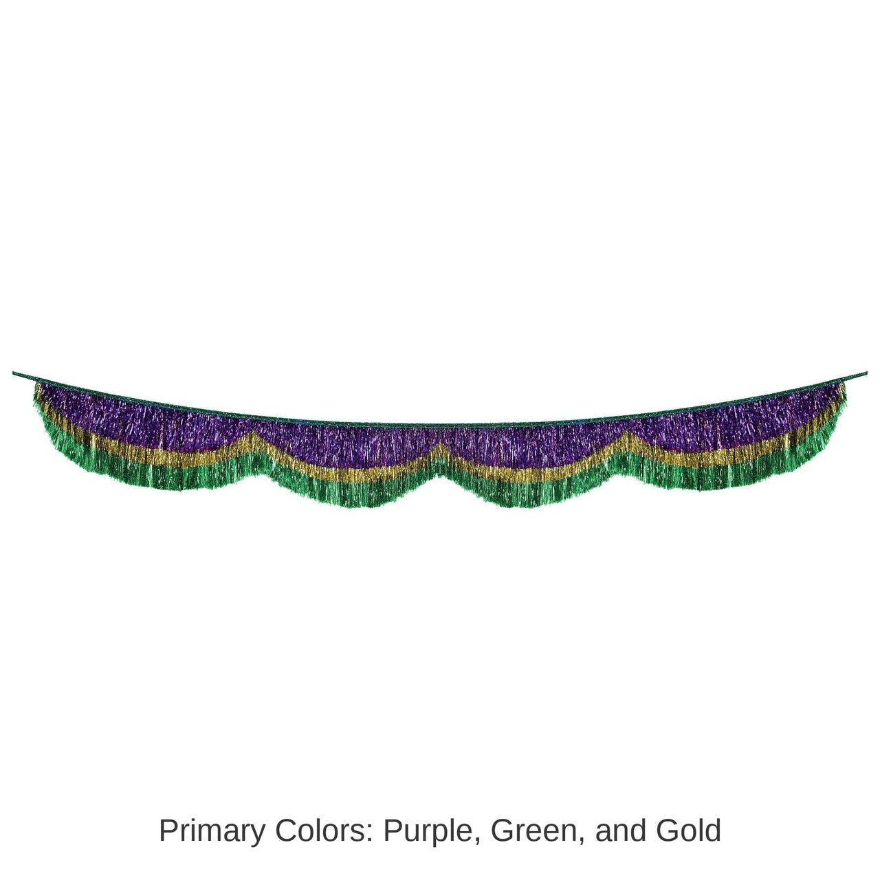6 Pack Bulk Mardi Gras 72.5 inch Tinsel Fringe Bunting
