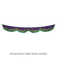 6 Pack Bulk Mardi Gras 72.5 inch Tinsel Fringe Bunting