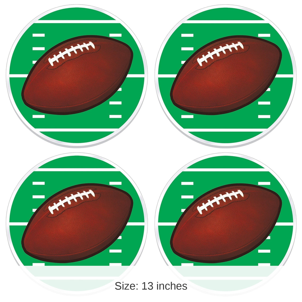 48 Pack Bulk Plastic Football Placemats
