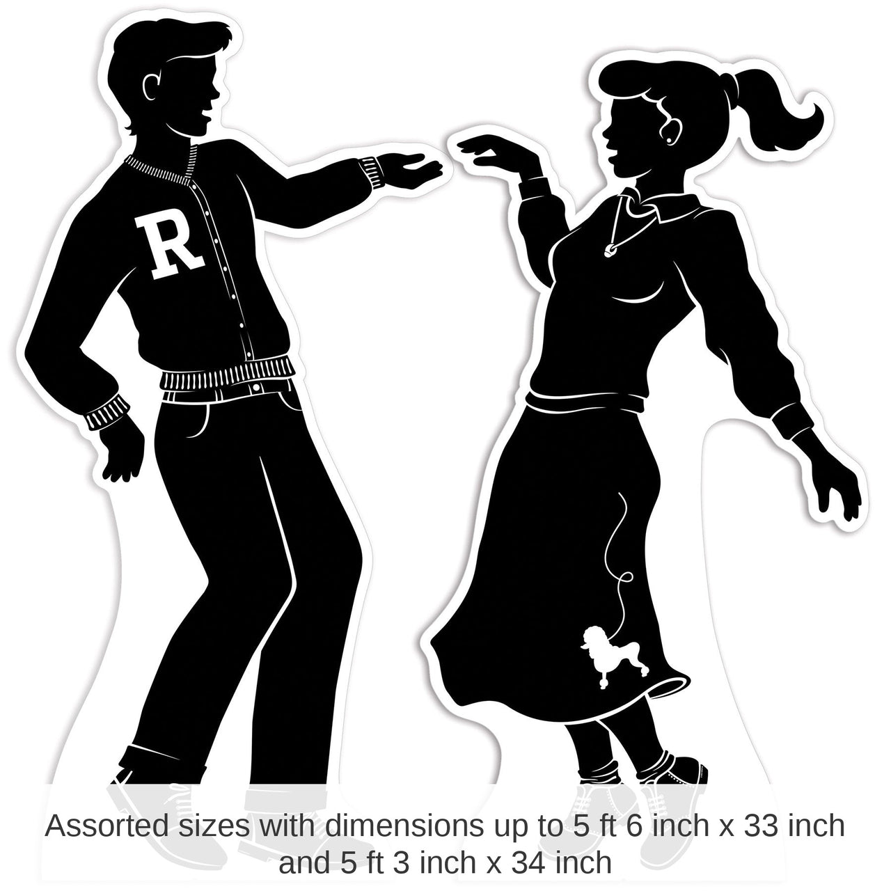 8 Pack Bulk 50's Dancing Silhouette Stand-Ups
