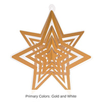 12 Pack Beistle Gold 3-D Plastic Star Centerpiece