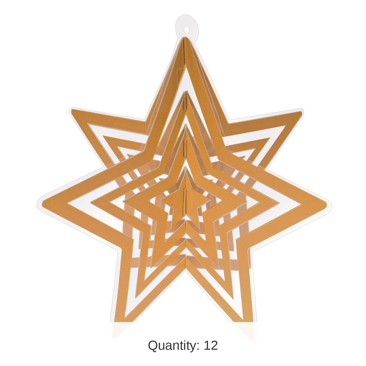 12 Pack Beistle Gold 3-D Plastic Star Centerpiece