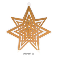 12 Pack Beistle Gold 3-D Plastic Star Centerpiece