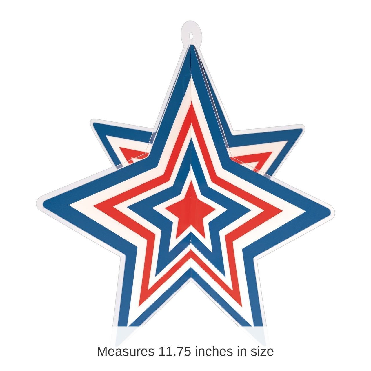 12 Pack Beistle Red, White and Blue 3-D Plastic Star Centerpiece