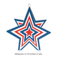 12 Pack Beistle Red, White and Blue 3-D Plastic Star Centerpiece