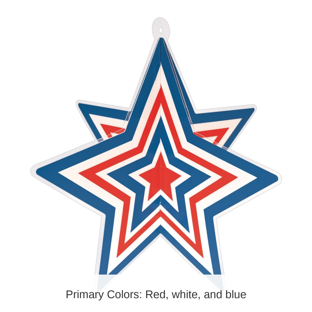 12 Pack Beistle Red, White and Blue 3-D Plastic Star Centerpiece