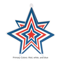 12 Pack Beistle Red, White and Blue 3-D Plastic Star Centerpiece