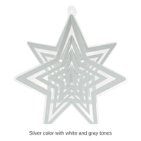 12 Pack Beistle Silver 3-D Plastic Star Centerpiece