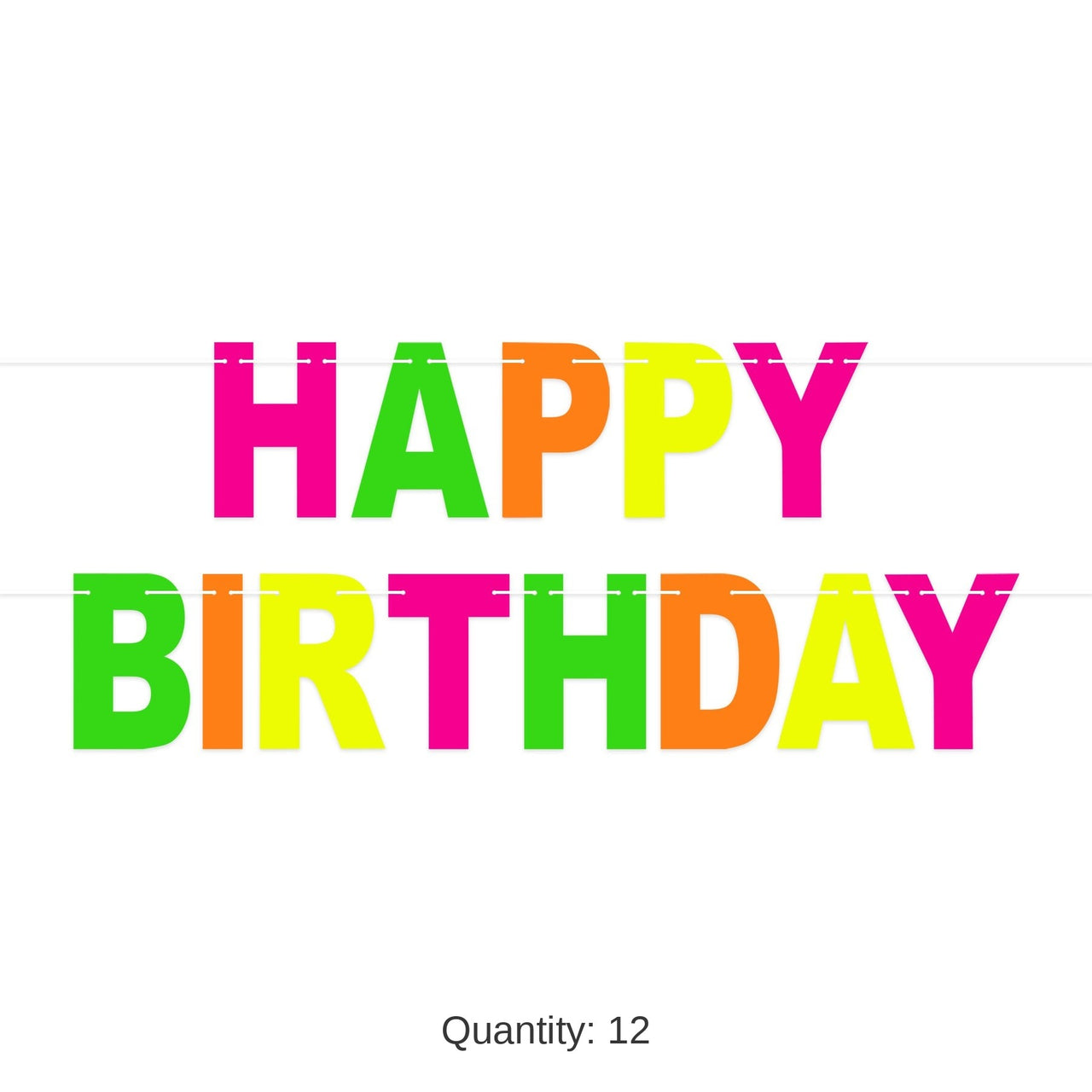 12 Pack Bulk Neon Happy Birthday Streamer