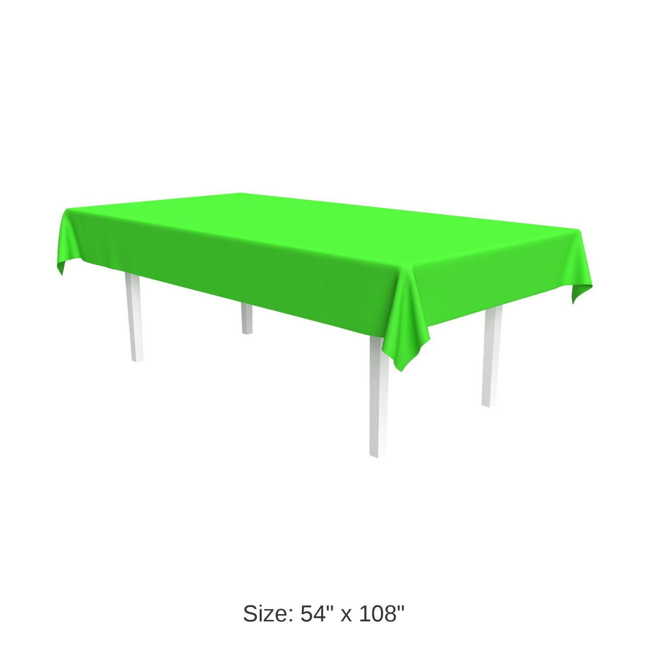 12 Pack Bulk Neon Lime Plastic Rectangular Tablecover