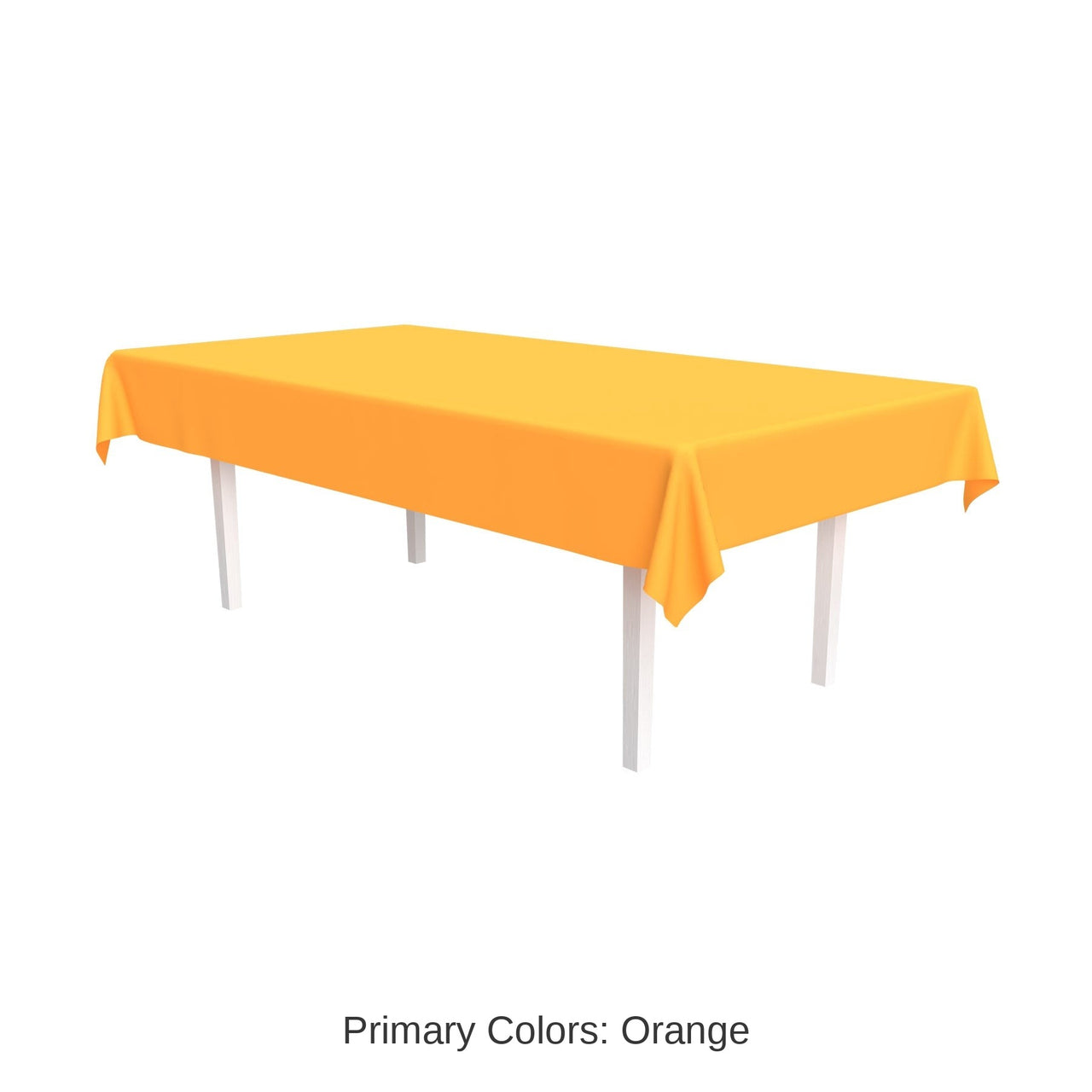 12 Pack Bulk Neon Orange Plastic Rectangular Tablecover