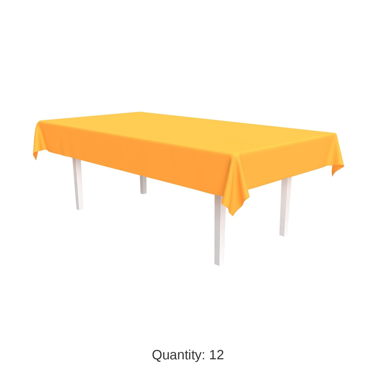 12 Pack Bulk Neon Orange Plastic Rectangular Tablecover