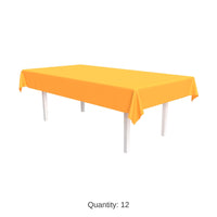 12 Pack Bulk Neon Orange Plastic Rectangular Tablecover