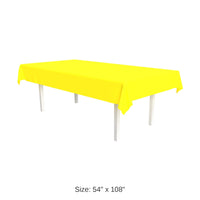 12 Pack Bulk Yellow Plastic Rectangular Tablecover