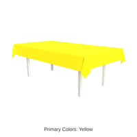12 Pack Bulk Yellow Plastic Rectangular Tablecover