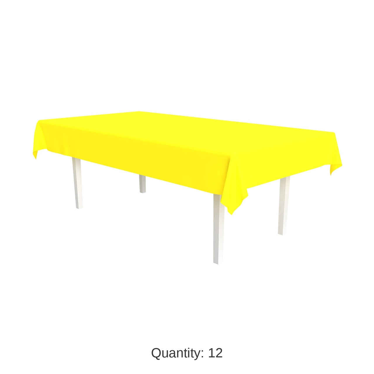 12 Pack Bulk Yellow Plastic Rectangular Tablecover