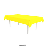 12 Pack Bulk Yellow Plastic Rectangular Tablecover